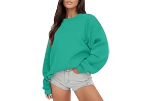 Snakell Womens Sweatshirts Long Sleeve Crewneck Plain Jumper Top Solid Color Pullover Comfort Warm Ladies Jumper Tops with Pockets