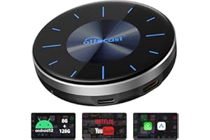 OTTOCAST 2024 Android 12 Wireless CarPlay AI Box z Netflix i YouTube, 8 + 128 GB, HDMI Dongle, obsługa draadloze Android Auto i Draadloze CarPlay, sieć komórkowa SIM 4G, Snapdragon QCM6125