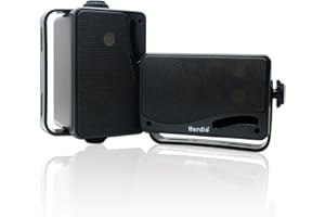 Herdio 3,5 Zoll Bluetooth Outdoor Lautsprecher Marine Lautsprecher 3 Wege 200W Wasserdicht Weatherproof für Outdoor Indoor Patio Garten Deck Camper Boot Terrasse Restaurant (1 Paar, Schwarz)