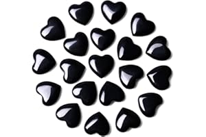 ‎QINJIEJIE QINJIEJIE 20 Stück Herz Edelsteine Obsidian Steine Heilung Kristall Set Natürliche Steine Herz Stein Reiki Kristalle für Meditation 0,6 Zoll