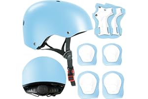 YUM YUM'S Kids Bike Helmet with Knee & Elbow Pads Set - Multi-Sport Helmet for Ages 3-12 - Toddler, Boys & Girls Protective Gear for Cycling, Skating, Scooter - Adjustable Design