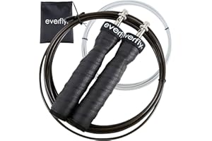 EVERFLY Comba Crossfit - Set 2 Cables 2mm y 2,5mm con Protectores - Cuerda Profesional Ajustable - Jumping Rope de Alta Velocidad - Boxeo Fitness Gimnasio Cardio - Hombre y Mujer