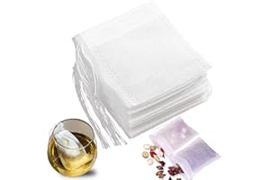 PHOMANTTONARY 400 Piezas Bolsas de Filtro de Té, Bolsa De Filtro Bolsa de Té con Cordón, Bolsitas De Te para Café, Especias, Té Fragante, Lavanda(Blanco)