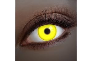 aricona Kontaktlinsen - Żółte soczewki kontaktowe UV bez siły – kolorowe soczewki kontaktowe z efektem specjalnym UV na karnawał, imprezę cosplay i imprezy tematyczne, 2 sztuki