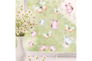 ‎WANDTATTOO LOFT Wandtattoo Loft Fensterbild Frühling Ostern Schmetterlinge 25 STK. Im Set frühlingshafte Fensterdeko – Wiederverwendbare Fensteraufkleber / 1. DIN A4