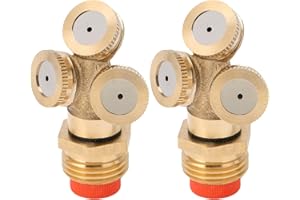 Duokon Tete de Pulverisation de Brumisation de Buses D'atomisation, Tete de Buse D'irrigation 3 Trous G 1/2 avec Maille Filtrante pour Jardin Cour Cuisine Pelouse Plante Fleur