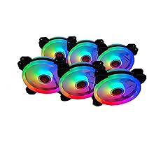 Talius Iris Spectrum ARGB/Cronos Ventilateurs 120 Mm Effets De Balayage, Impulsion, Spirale Double Anneau LED Connexion 6 Broches (3 FAN BLACK