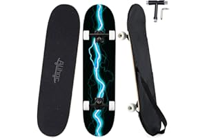 ALIHOC Skateboard estándar de 31 Pulgadas, 7 Capas de Superficie de Arce Monopatín, Apto para niños, Adolescentes, Adultos, Principiantes y Profesionales. Carga máxima 150 kg