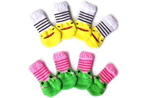 Hwtcjx 8 Pcs Paw Protector, Dog Socks Paws Stop Licking, Socks for Dogs, Non-Slip Pet Socks, Pet Socks with Rubber, Non-Slip Warmth, Anti-Scratch, Suitable for Indoor Wear, 30x75 mm (M/L)