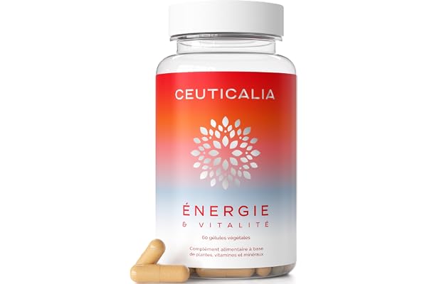 Complément Alimentaire Énergie et Vitalité - Boost Energie Anti Fatigue et Épuisement - Pour Adulte - Ginseng, Guarana, Maté, Acérola, Magnésium, Vitamines D et B - 60 Gélules - 30 Jours