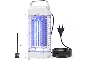 Mata Mosquitos electrico, lampara antimosquitos,Matamoscas eléctrico UV de 4200 V y 18 W, Captura Doble eficaz: luz UV + Efecto térmico, Amplio Alcance de 140㎡,para Interiores y Exteriores