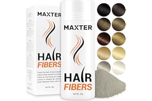 Maxter FIBRAS CAPILARES Gris - Microfibras Capilares de Algodón en Polvo 100% Natural para Disimular Calvicie y Alopecia al Instante - Fibra Capilar Hombre y Mujer - Hair Fibers