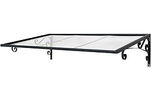 Canopia Palram Auvent Vénus ™ 1350 Transparent – Housse pour auvent de Porte Durable