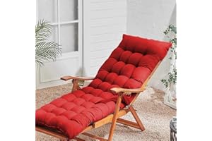 KYMMPL Elegant Design Sun Lounger Cushion Comfortable & Soft Durable Fabric Chair Pads for Indoor & Outdoor Light Weight Portable Sunlounger Cushion Only for All Season (Red,180 * 45)