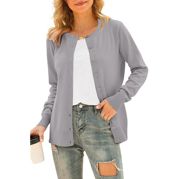 Cárdigan De Punto Para Mujer Con Botones - Jersey Abierto Manga Larga, Ligero, Elegante, Para Todas Las Estaciones