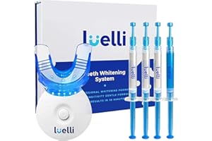 Luelli Teeth Whitening Kit with LED Light, Professional Teeth Whitening Formula with (3) Teeth Whitening Gel Syringes, (1) Desensitizing Gel | Mouth Tray | Mint Flavored at-Home Whitening Kit