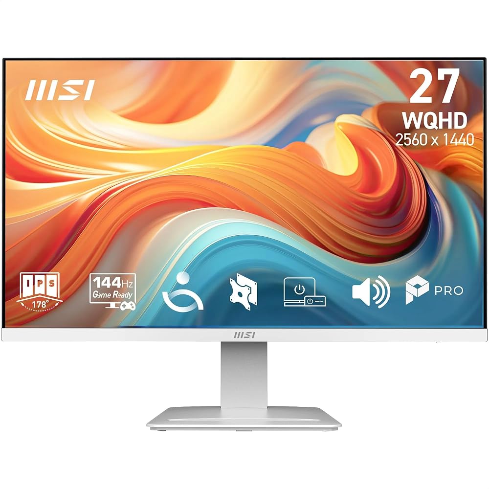 MSI 27 PRO MP273QW E14, Kurumsal Monitör, WQHD, 16:9, Flat, IPS, 144Hz, 1ms (MPRT), Adaptive-Sync, Beyaz