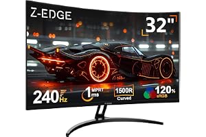 Z-Edge 32-tums 240 Hz 1ms Curved Gaming-skärm, 1500R VA-panel, FHD 1080P, FreeSync, Ultramager ram, Justerbart stativ, HDMI 2