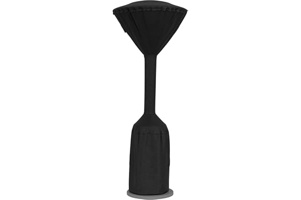 Amazon Basics Housse ronde imperméable pour chauffage de terrasse - Convient pour des dimensions de 0,9 x 0,9 x 2,4 m (L x l x H), noir