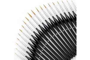 CUWELT 20 Pieces Fine Detail Brushes Set, Mini Painting Brushes with Triangular Handles, Paint Brush Kit, Artist Paint Brush for Fine Detailing Acrylic Nail Line Drawing