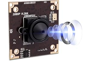 Svpro 3MP WDR USB-Kameramodul mit Mikrofon, großer Dynamikbereich bis zu 100dB Kameraplatine mit 3,7mm-Lochlinse Industriekamera AR0331 CMOS-Sensor für Windows Mac Linux Android OpenCV