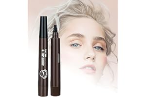 BQQCOB Magic Microblading Eyebrow Contouring Pencil - Microblading Eye Brow Contouring Pen - Precise Waterproof Brow Pen 4 Tipped Precise Waterproof With A Micro-Fork Tip Applicator (Dark)