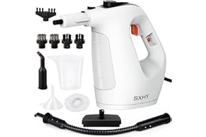 SXHY Portable Steam Cleaner, Handheld Steam Cleaner for Home, Multipurpose, Transparent Water Tank, 11-Piece Accessory Kit for Sofa, Shower, Upholstery, Car