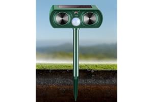 GEULIEBY Solar Katzenschreck, Multifunktion Ultraschall Katzenabwehr, Wasserdicht Marderschreck mit Bewegungssensor, Vogelschreck Vertreiber für Maulwurf, Hunde, Vögel, Katzenschreck für Garten Rasen Farm