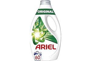 Ariel Detergente Lavadora Liquido 60 Lavados, Original, Jabon Limpieza Mejorada en Ciclos Mas Frios con la Exclusiva Tecnologia de limpieza en Frio