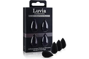 LUVIA COSMETICS Luvia Beauty Blender mini gąbka – 4 gąbeczki do makijażu w kolorze czarnym – super miękka gąbka do mieszania w zestawie do precyzyjnego i dużej powierzchni