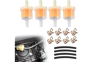 BOTUK 16PCS Durable Inline Fuel Filter Hose Kit Effectively Filter Impurities Reusable Fuel Filter Preventing Carburetor Clogging for Motorcycles, Generators, Pocket Bikes, Lawn Mowers, Small Tractors