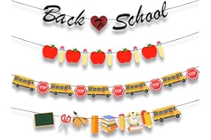 CANIPHA 4Pcs Back to School Retour à l'école Facile à Installer Bannière, Décorations de Rentrée Scolaire, Plusieurs Scènes Disponibles Décor de Classe Convient pour Le Premier Jour des étudiants bannière