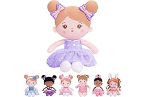 Starpony OUOZZZ Poupée de Chiffon Fille Cadeau Poupee Bebe Fille pour 1 2 3 4 an Doux et sûr à Jouer 38CM Violet