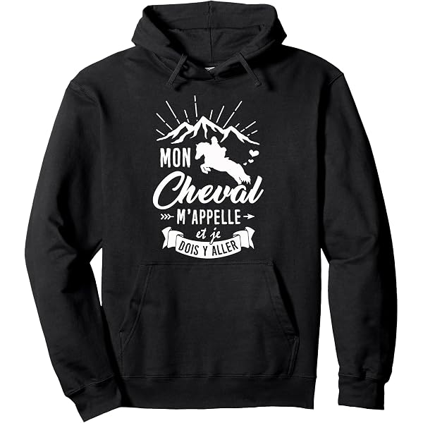 Sweat à Capuche équitation Femme - Message "Je Parle Seulement à Mon Cheval" - 241 G, Coupe Classique - Pour Cavalière Et Amoureuse Des Chevaux