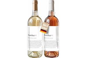 ‎LINEO Lineo® 2er Set Flaschenetiketten Aufkleber Definition Geschenk für alle handelsüblichen Weinflaschen & Biere; Mitbringsel zu jedem Anlass oder Dankesgeste (Danke)