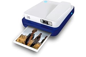 KODAK Smile Classic Digital Instant Camera with Bluetooth (Blue) 16MP Pictures, 35 Prints per Charge – Includes Starter Pack 3.5 x 4.25" ZINK Photo Paper, Sticker Frames Edition