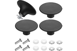 acdokuk 4 Pcs Pot Lid Knobs, Heat Resistant Pot Lid Knobs, Kitchen Cookware Knob, Circular Handgrip with Screw, for Frying Pan Saucepan Lid Cover, Glass Saucepan Lid, Black