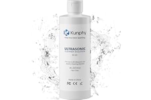 KUNPHY Nettoyant à ultrasons concentré- Nettoyant lunettes - Nettoyant pour bijoux dans tous les appareils à ultrasons, lunettes, bijoux, argent, pièces de monnaie et montres