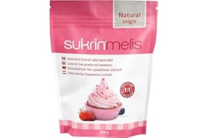 Sukrin Icing (Sucre glace) Remplaçant naturel de sucre en poudre 1:1, sans calorie, édulcorant avec un faible IG, contenant de l'érythritol et de la stévia adapté aux régimes céto, faible en glucides et aux végan. Parfait pour cuisiner et pour les glaçages, 400 g
