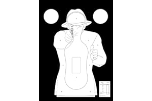 Cible silhouette Police 51x71Cm x10 Blanc/noir