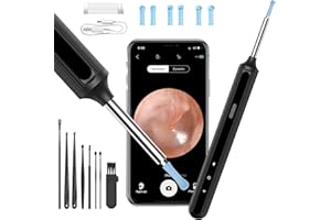 ‎QIMIC Ohrenschmalz Entferner Otoskop, Qimic WiFi Ohrreiniger, 1080P Ultradünne HD Drahtlos Wasserdicht Ohrenspiegel mit 3.5mm Linse und 6 LEDs für iPhone, iPad und Android-Smartphones