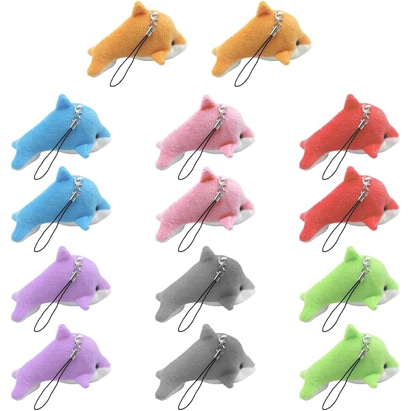 6 Stück Plüsch-Delfin Anhänger – Kleine Kuscheltier-Anhänger Für Kinder, Bunt, Als Schlüsselanhänger Oder Taschendeko