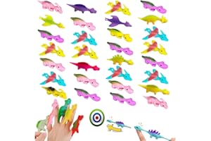Coffee Life Plus 20Pcs Slingshot Dinosaur Finger Toys,Dinosaurier Schleuder Spielzeug,Fliegende Stretch-Dinosaurier,Partyüberraschung Geschenk für Kinder,Zufällige Farbe