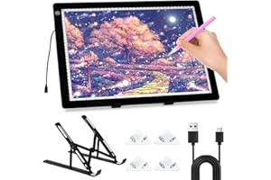 Aischens A3 Diamant Malerei Leuchttisch mit Stand, 3 Level dimmbare Lichtplatte dünne LED-Pad für Zeichnung Tracking Skizzieren mit Clips