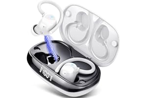 TUKIO Ecouteurs Bluetooth Sans Fil Sport, 80H Écouteurs Bluetooth 5.3 avec CVC8.0 Antibruit, Ecouteurs Sans Fil HiFi Stéréo avec 4 ENC Mic, IP7 Étanche Oreillette Bluetooth, Casque Bluetooth pour Running