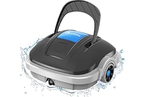WINNY POOL CLEANER Robot Limpiafondos Piscina, Aspirador de Piscina para 100 Minutos de Funcionamiento Automatico, Motor Doble, Batería para 5200mAh, Ideal para Piscinas de Fondo Plano de hasta 80㎡