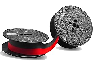 AFOXON Universal Typewriter Ribbon Twin Spool Typewriter Ribbon Twin Spool Replacement Pack for Most Typewriter (1 Black Red)