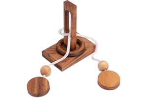 LOGOPLAY Tong Tang - puzzle sznurkowe - gra myśląca - gra logiczna - gra w cierpliwość - gra logiczna z drewna