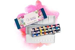 Farby Akwarelowe 7 Artists Zestaw Farb Akwarelowych Romantic 21 Kolorów | Paleta Akwareli | Malarstwo Akwarelowe Dla Dorosłych | Pudełko z Akwarelą | Pole Akwarela | Paleta Farb Akwarelowych