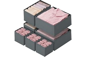 hinrey Schubladen Organizer 7 Stück für Malm Pax Kleiderschrank - Aufbewahrungsboxen Schubladen Ordnungssystem Faltbare Kleiderschrank Organizer Schlafzimmer, Babykleidung, Socken, Unterwäsche